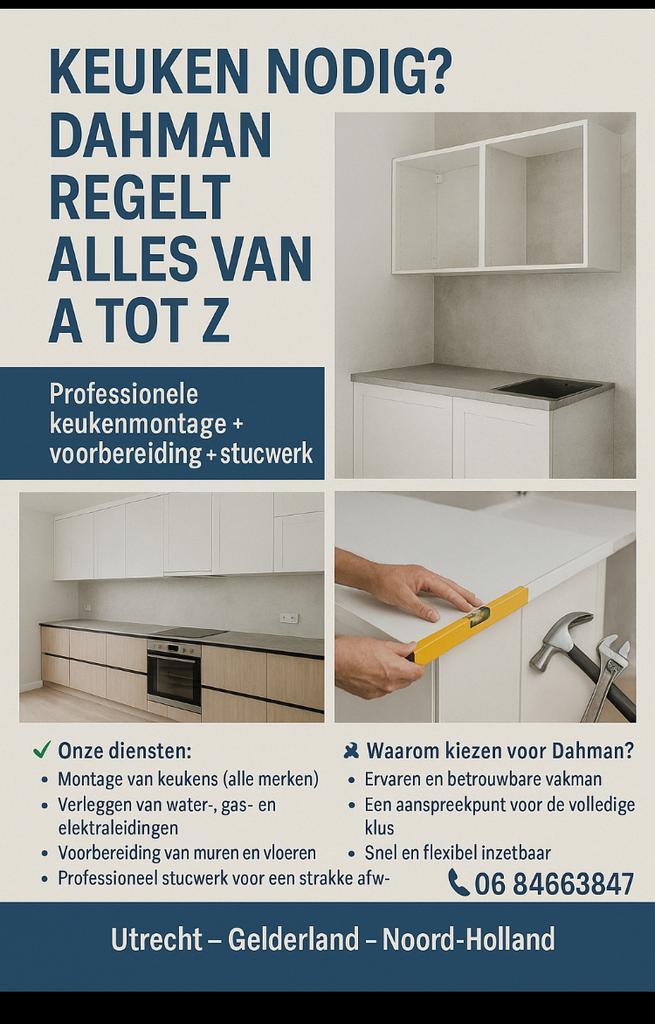 KEUKENMONTEUR: ikea, nobila, kvik, alle soorten merken, Diensten en Vakmensen, Timmerlieden en Meubelmakers, Keukens