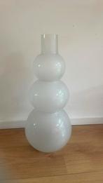 Melkglas witte  design vaas h60x b23, Ophalen, Wit, Minder dan 50 cm, Glas
