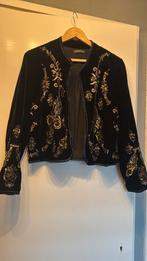 Prachtige zwart fluwelen jasje met pailletten - M, Maat 38/40 (M), Overige typen, Ophalen of Verzenden, Zo goed als nieuw