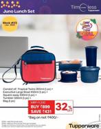 TUPPERWARE Juno Lunch set 5-delig
met Thermo Tas, Ophalen of Verzenden, Nieuw, Overige typen