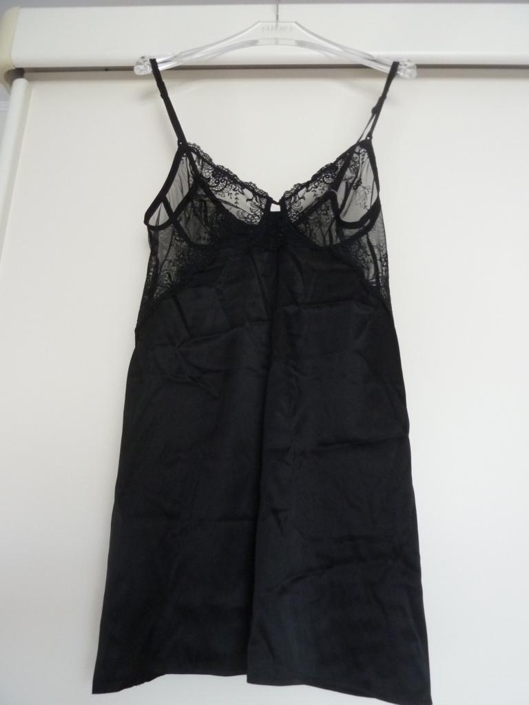 La Perla zwart zijden négligé slipdress, echt Calais kant nw, La PERLA, Verzenden, Zwart, Nachtkleding