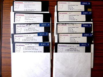 Floppydisks met FoxPro, FoxPro/LAN en FoxGraph software beschikbaar voor biedingen