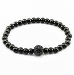 SP Jewelry Zwarte RVS Kralen Armband Zwart Zirkonia s-Bal, Birgitta-Gracht 33, 6465 EL Kerkrade, Nederland, Verzenden, Zwart, Nieuw