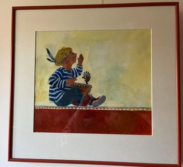 De kleine Indiaan - Irene Goede originele omslagillustratie beschikbaar voor biedingen