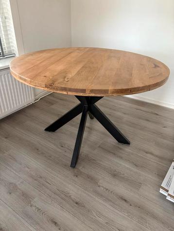 Ronde Mangohouten Eettafel 120cm - Nieuw! beschikbaar voor biedingen