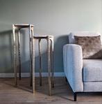 Bijzettafel chique brons goud creme marmer 2 stuks Nieuw, Huis en Inrichting, Tafels | Bijzettafels, Ophalen, Minder dan 55 cm