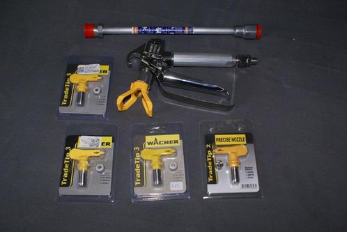 Airless spuitpistool met tips en verlengstaaf, Doe-het-zelf en Verbouw, Gereedschap | Handgereedschap, Nieuw, Ophalen of Verzenden