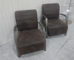 Bruine Stoelen 2 Stuks (stof) Industriele uitstraling, Huis en Inrichting, Stoelen, Ophalen, Twee, Bruin, Zo goed als nieuw