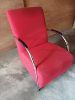 rode fauteuil, Huis en Inrichting, Fauteuils, Ophalen, Gebruikt, 75 tot 100 cm, Metaal