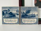 Delfts Blauw Tegels - Lente & Herfst, Antiek en Kunst, Antiek | Wandborden en Tegels, Ophalen