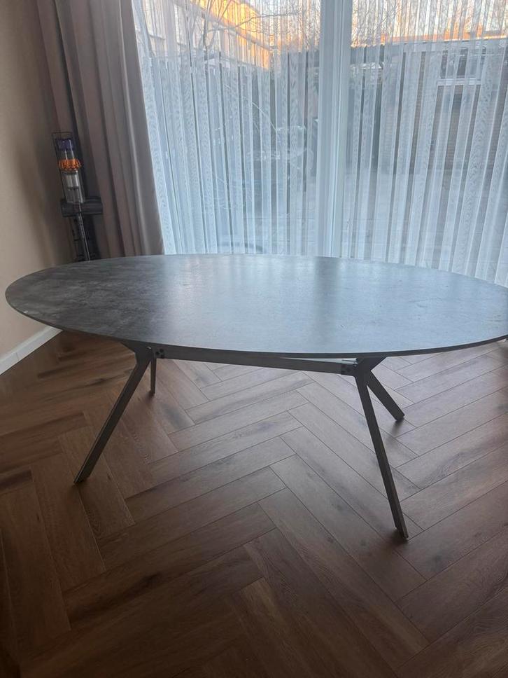 Ovale eettafel 200x100, Huis en Inrichting, Tafels | Eettafels, Gebruikt, 100 tot 150 cm, 150 tot 200 cm, Vier personen, Ovaal