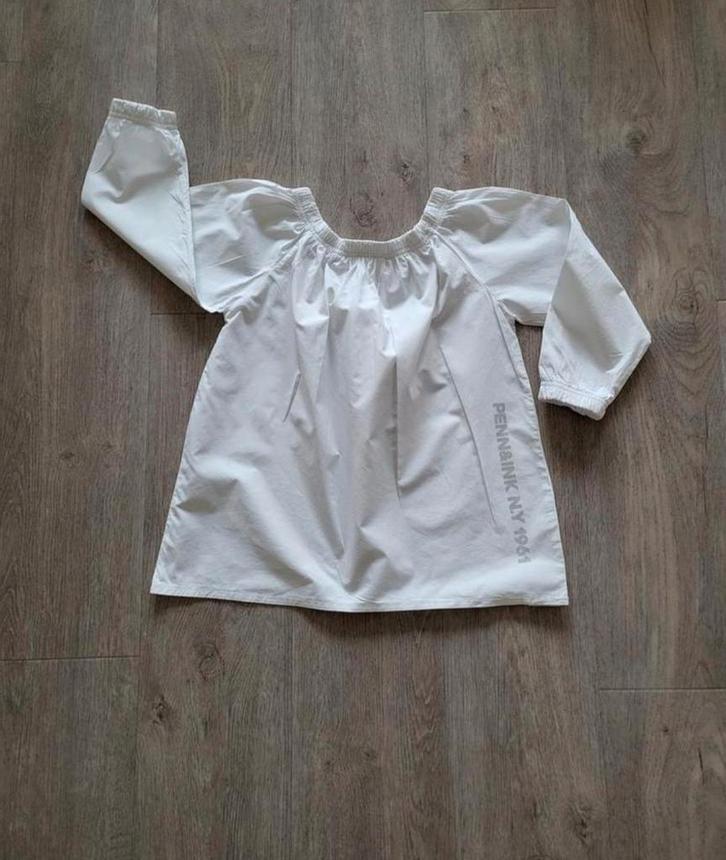 Penn & Ink witte blouse maat 140, Kinderen en Baby's, Kinderkleding | Maat 140, Zo goed als nieuw, Meisje, Overhemd of Blouse