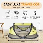 Deryan Baby Luxe Campingbedje - Kleur Lemon, Caravans en Kamperen, Tenten, Ophalen of Verzenden, Zo goed als nieuw, Tot en met 2