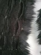 Luxe sjaal zwart gebreid met fake fur, Ophalen of Verzenden, Sjaal, Zo goed als nieuw