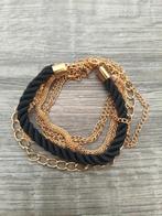 Dames armband zwart / goudkleurig, Ophalen of Verzenden, Zo goed als nieuw