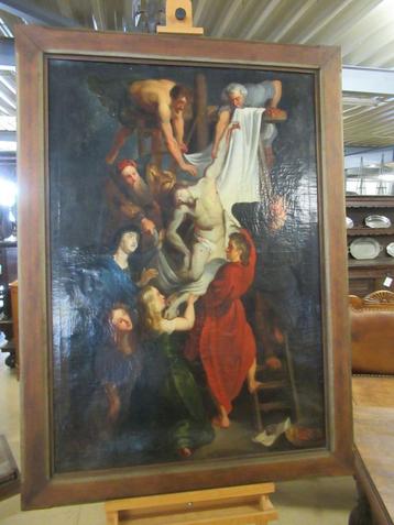 Oer 11290 18e eeuws groot schilderij "Kruisafname van Jezus" beschikbaar voor biedingen