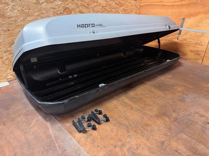 Hapro Roady 450 Sliver Grey dakkoffer., Auto diversen, Dakkoffers, Zo goed als nieuw, Ophalen