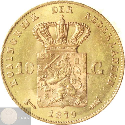 Nederland - 10 Gulden / tientje 1879 Willem III - GOUD, Postzegels en Munten, Munten | Nederland, Losse munt, 10 gulden, Koning Willem III