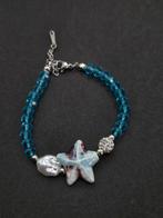 Blauwe Kralen Armband met Zeester, Staal, Blauw, Nieuw, Ophalen of Verzenden