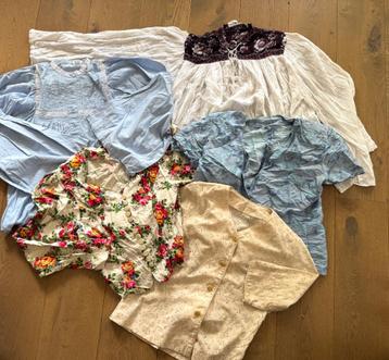 Bundel vintage blouses mix maat S en M katoen Indian cotton  beschikbaar voor biedingen