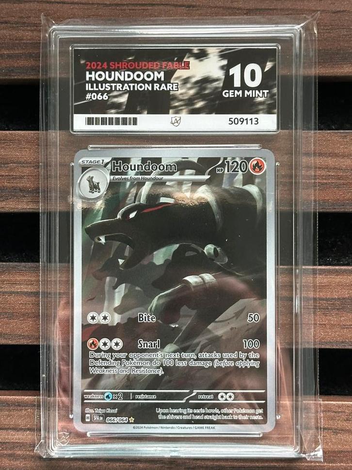 Pokémon Houndoom #66 2024 ACE 10, Hobby en Vrije tijd, Verzamelkaartspellen | Pokémon, Nieuw, Losse kaart, Ophalen of Verzenden