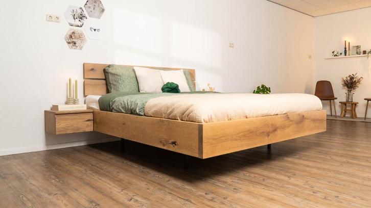 Zwevend bed Willow, Huis en Inrichting, Slaapkamer | Bedden, Nieuw, Tweepersoons, 180 cm, 200 cm, Hout, Verzenden