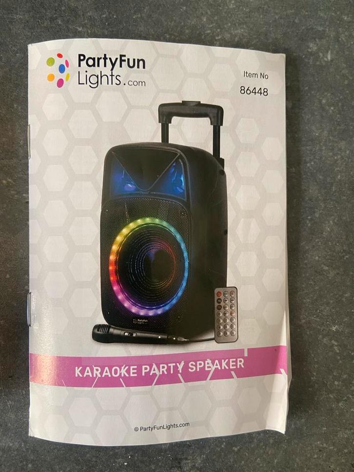 PartyFun Lichtgevende Trolley Speaker met Microfoon, Audio, Tv en Foto, Luidsprekers, Zo goed als nieuw, Overige typen, Minder dan 60 watt