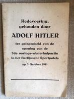 redevoering A. Hitler op 3 october 1941 (nederlands), Ophalen of Verzenden, Overige onderwerpen, Tweede Wereldoorlog, Gelezen