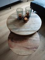 Mago houten salonrafels, Huis en Inrichting, Tafels | Salontafels, Gebruikt, 50 tot 100 cm, Rond, Minder dan 50 cm