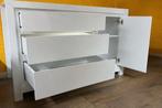 Grote witte commode met lades en deur, Ophalen, Zo goed als nieuw, 90 tot 105 cm