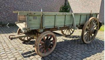 Authentieke houten boeren transportkar Emile Matton beschikbaar voor biedingen