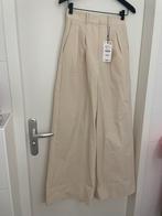 Crème wijde broek met plooien - XS - Nieuw!, Nieuw, Ophalen of Verzenden, Maat 34 (XS) of kleiner, Lang