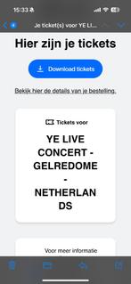 Concert Kanye West 6 juni!!Rang 1 Gold 4 kaarten, mag per 2, Tickets en Kaartjes, Concerten | Overige, Drie personen of meer, Juni