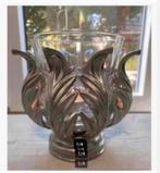 Metalen schaal zwaar, glazen vaas pot, waxine, plant, bonbon, Ophalen of Verzenden