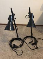 2 Zwarte bed of bureau lampjes, Huis en Inrichting, Lampen | Tafellampen, Ophalen, Gebruikt, Metaal, Modern