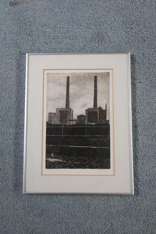 ets A.M. Kooimans Fabrieken, Antiek en Kunst, Kunst | Etsen en Gravures, Ophalen of Verzenden