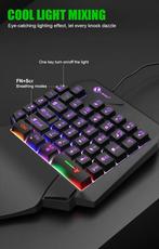 One Handed Usb Toetsenbord 35 +5 Toetsen Rgb Gaming keyboard, Multimediatoetsen, Nieuw, Ophalen of Verzenden, Qwerty