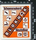 Sticker: Schoenmakerij Sleutelbar Blokhak, Ophalen of Verzenden, Zo goed als nieuw, Bedrijf of Vereniging