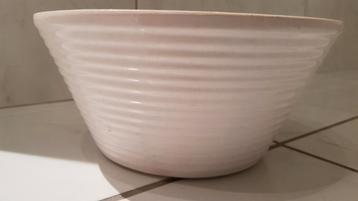 Vintage Wit geglazuurde ribbel bloempot bloembak diameter 21 beschikbaar voor biedingen