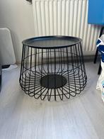 Bijzettafeltje zwart metaal, Huis en Inrichting, Ophalen, Minder dan 45 cm, Minder dan 55 cm, Metaal of Aluminium