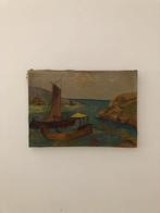 KUNST MOOI SCHILDERIJ OLIE OP DOEK BOTEN, Ophalen of Verzenden