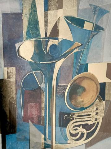 Isa van der Zee - Abstracte Compositie met Blaasinstrumenten beschikbaar voor biedingen