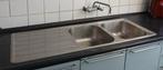 Ikea dubbele spoelbak, rvs met afdruipgedeelte en afdekplaat, Ophalen, Gebruikt, 25 tot 50 cm