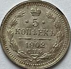 Rusland zilveren vijf kopeken 1902 topkwaliteit!, Postzegels en Munten, Munten | Europa | Niet-Euromunten, Ophalen of Verzenden