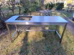 RVS werktafel met uitsparing voor kookplaat of barbecue., Tuin en Terras, Ophalen, Zo goed als nieuw