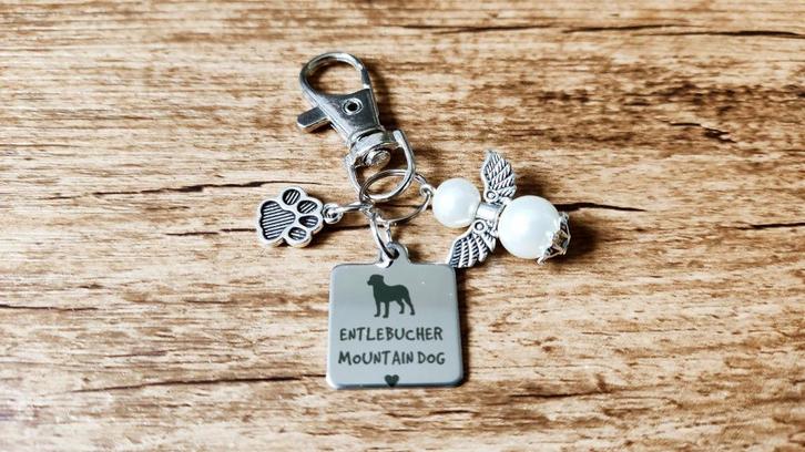 Tashanger Entlebucher sennenhond RVS met beschermengel, Hobby en Vrije tijd, Overige Hobby en Vrije tijd, Nieuw, Verzenden