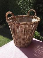 Rieten mand met hengsels, Ophalen, Gebruikt, Mand, Rond