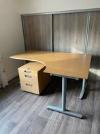 Verstelbaar hoekbureau IKEA Galant met ladekast, Huis en Inrichting, Bureaus, Ophalen, In hoogte verstelbaar, Gebruikt, Bureau