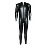 Zwarte metallic heren catsuit wetlook bodysuit sexy glimmend, Verzenden, Nieuw, Kleding