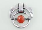 Art Deco zilveren hanger met carneool, Sieraden, Tassen en Uiterlijk, Antieke sieraden, Ophalen of Verzenden, Zilver, Hanger, Met edelsteen